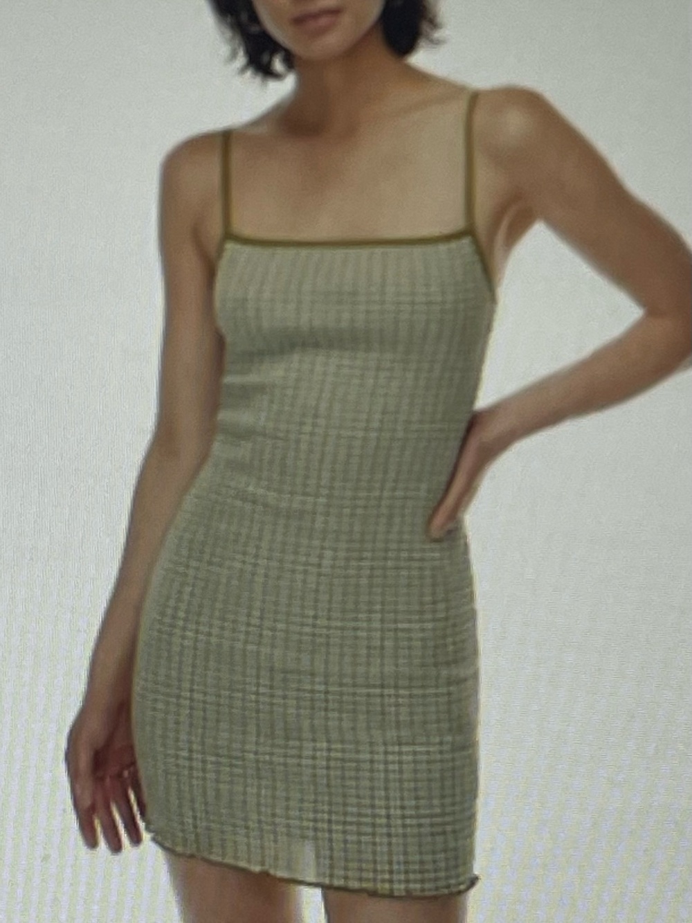 Green Gingham Spaghetti Strap dress